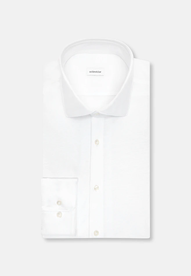 Regular Chemise en jersey Uni dans Blanc | Boutique en ligne Seidensticker