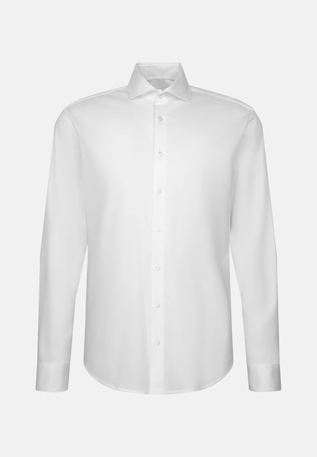 Regular Jersey shirt Uni in Weiß |  Seidensticker Onlineshop