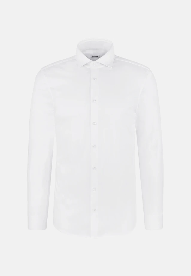 Regular Chemise en jersey Uni in Blanc |  Seidensticker Onlineshop