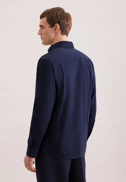 Regular Jersey shirt Uni in Dunkelblau |  Seidensticker Onlineshop
