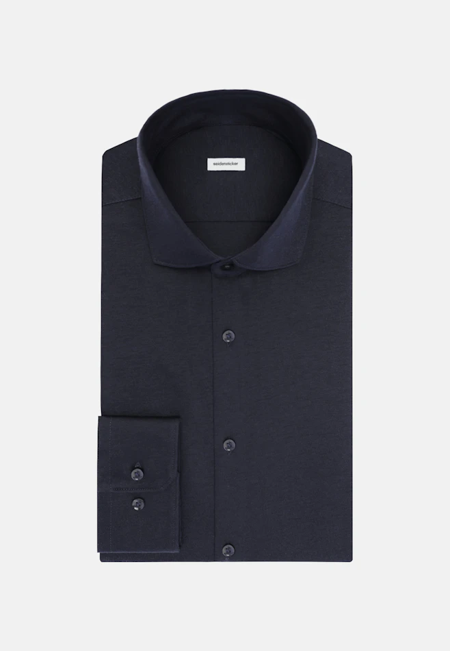 Regular Chemise en jersey Uni dans Bleu Foncé | Boutique en ligne Seidensticker