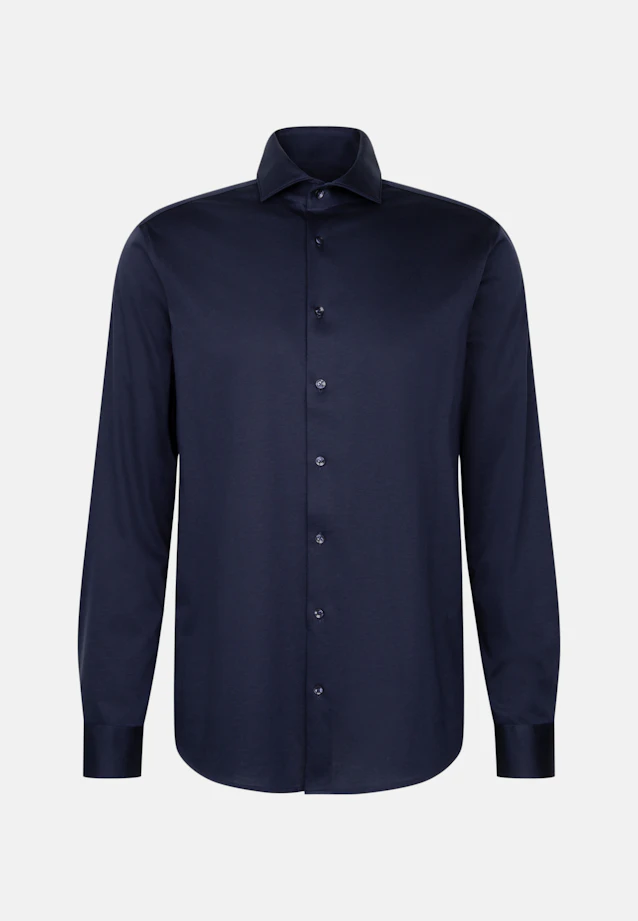 Regular Jersey shirt Uni in Dunkelblau |  Seidensticker Onlineshop