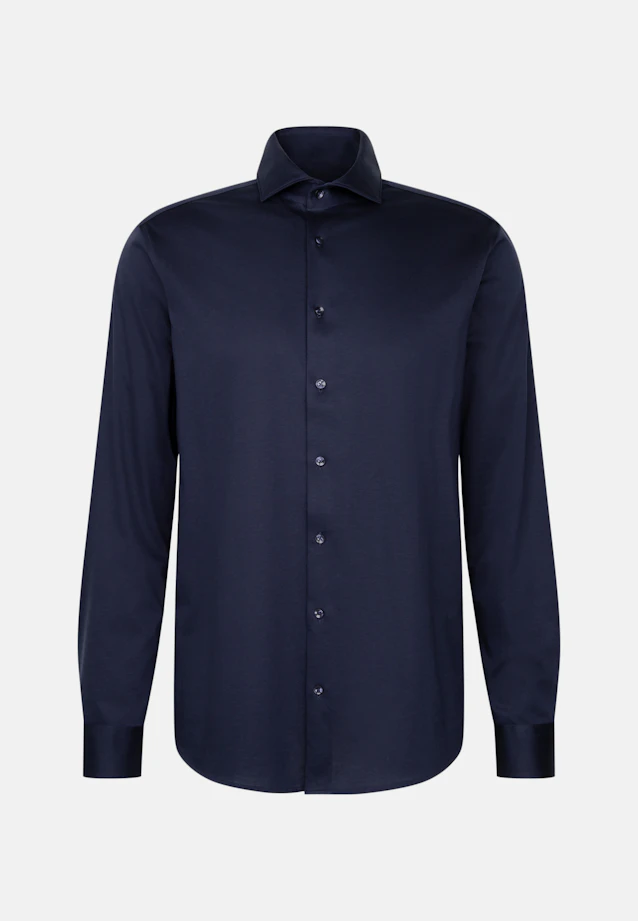 Regular Jersey shirt Uni in Dunkelblau |  Seidensticker Onlineshop