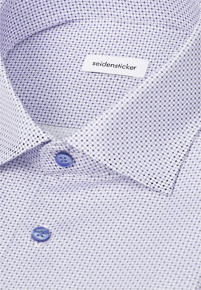 Slim Business shirt Print in Mittelblau | Seidensticker online shop