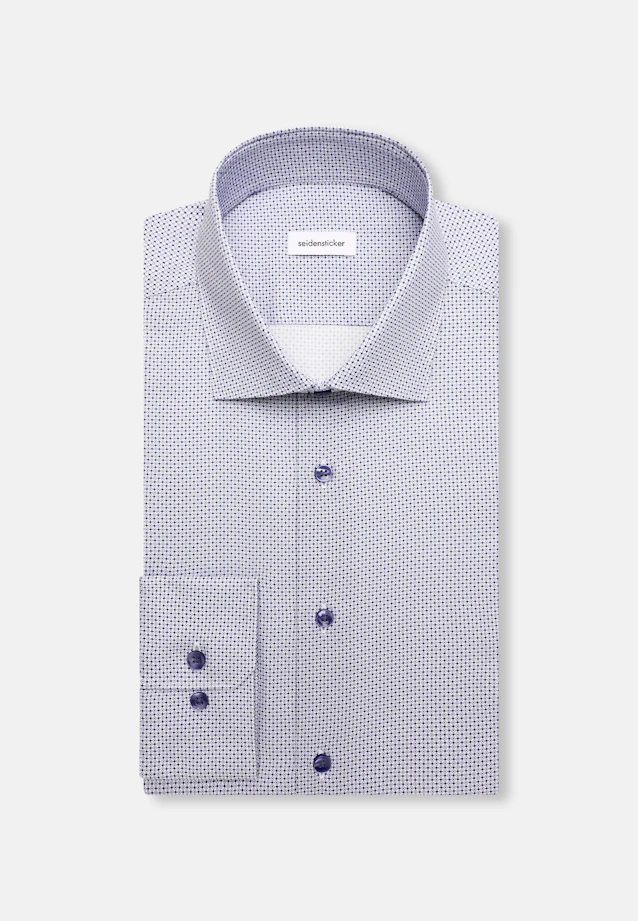 Slim Business shirt Print in Mittelblau |  Seidensticker Onlineshop