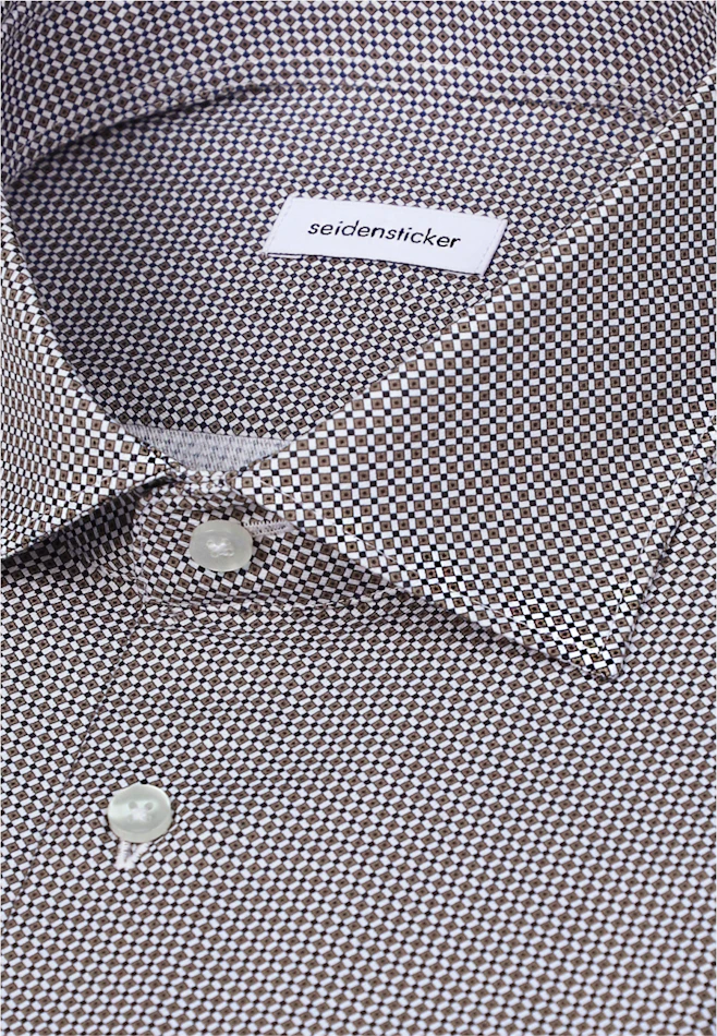 Slim Business shirt Print in Braun | Seidensticker online shop