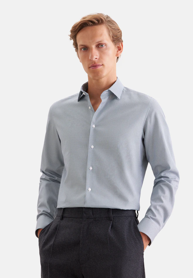 Shaped Business shirt Print in Grün | Seidensticker online shop