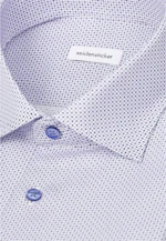 Shaped Business shirt Print in Mittelblau |  Seidensticker Onlineshop