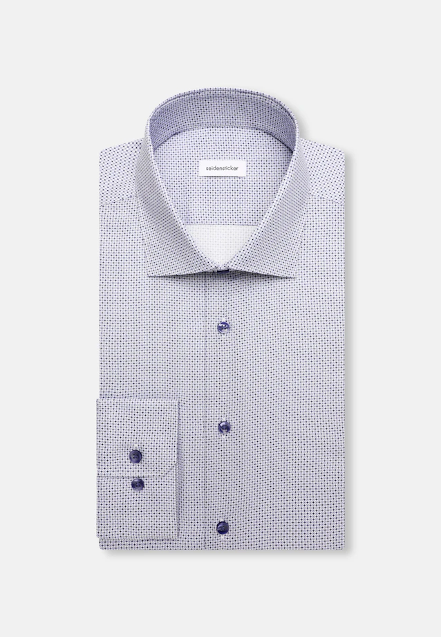 Shaped Business shirt Print in Mittelblau |  Seidensticker Onlineshop
