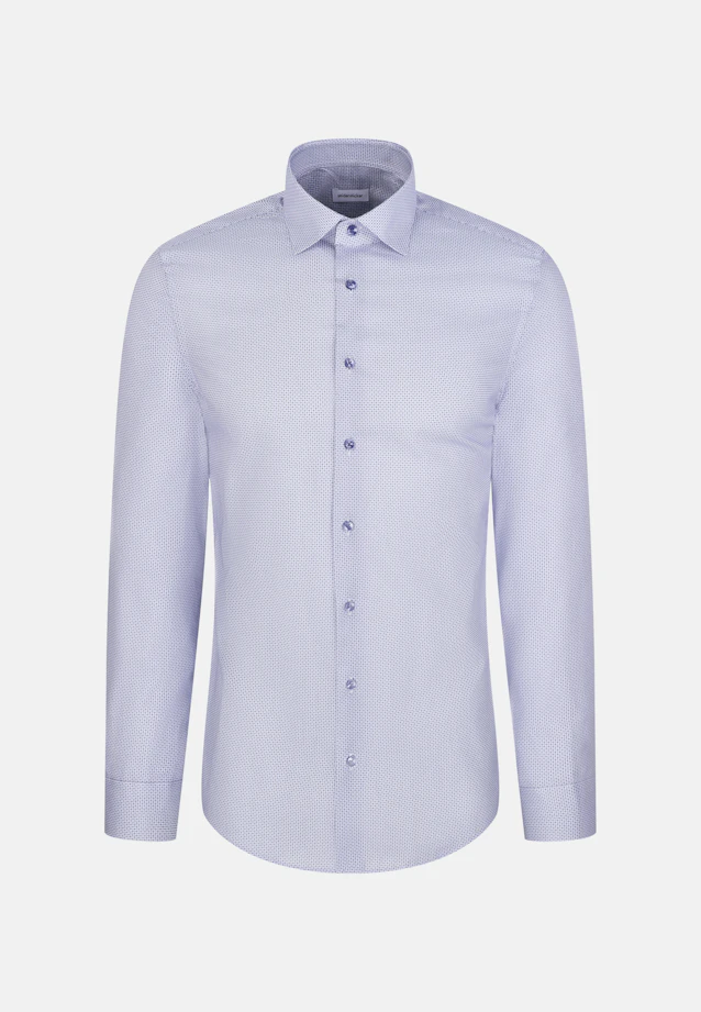 Shaped Business shirt Print in Mittelblau |  Seidensticker Onlineshop