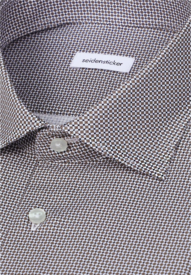 Shaped Business shirt Print in Braun |  Seidensticker Onlineshop