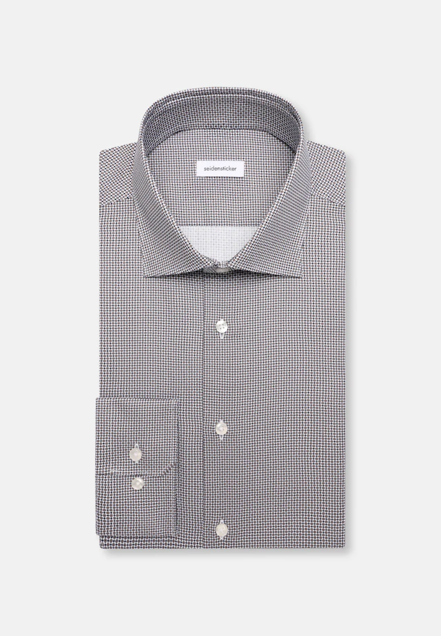 Shaped Business Hemd Druck in Braun |  Seidensticker Onlineshop
