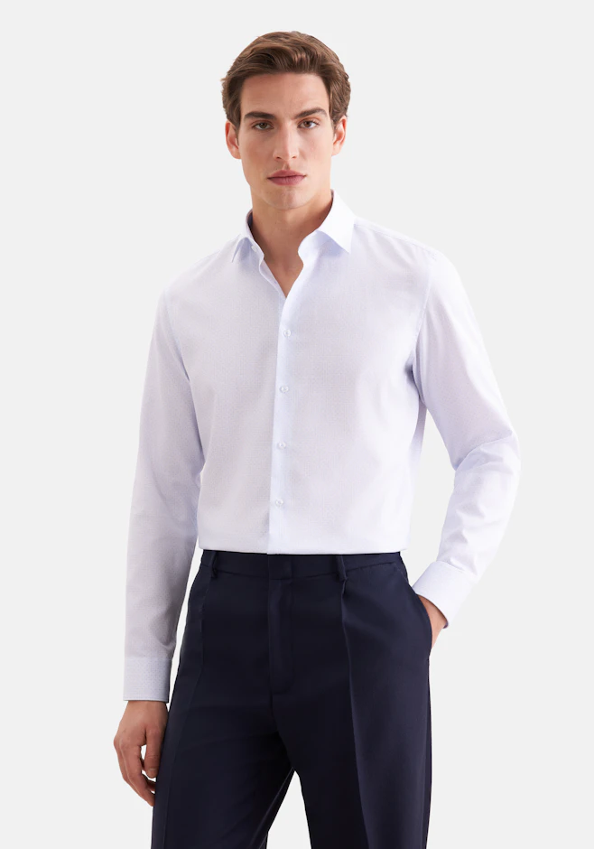 Shaped Business Hemd Druck in Hellblau | Seidensticker Onlineshop