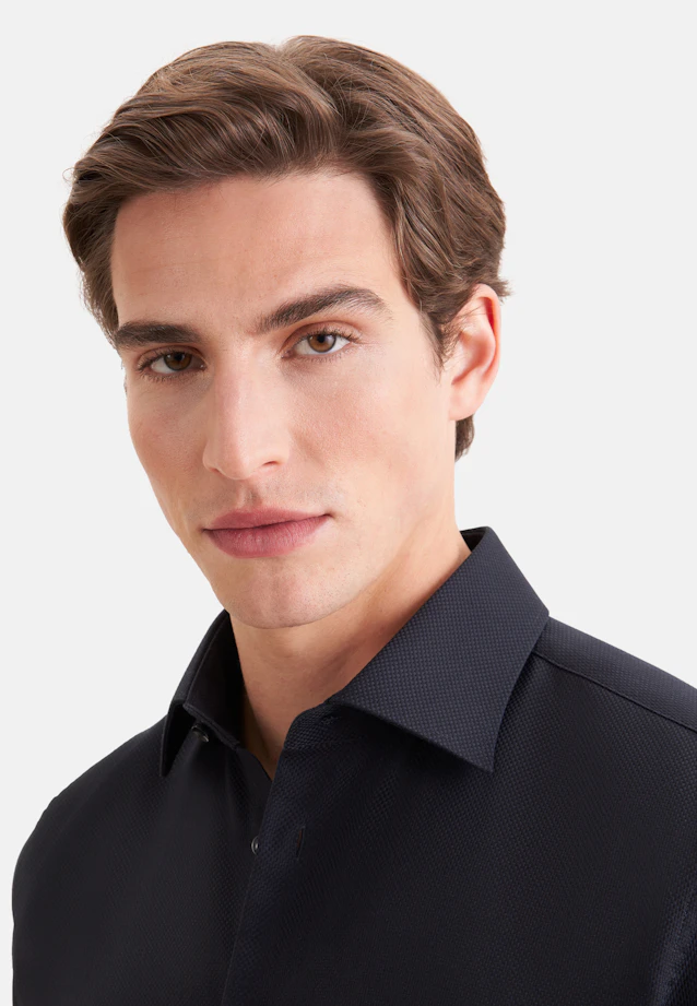 Shaped Business shirt Structure in Schwarz |  Seidensticker Onlineshop