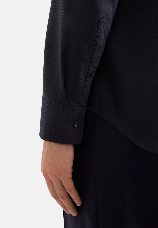 Shaped Business Hemd Struktur in Schwarz |  Seidensticker Onlineshop