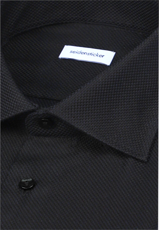 Shaped Business Hemd Struktur in Schwarz |  Seidensticker Onlineshop