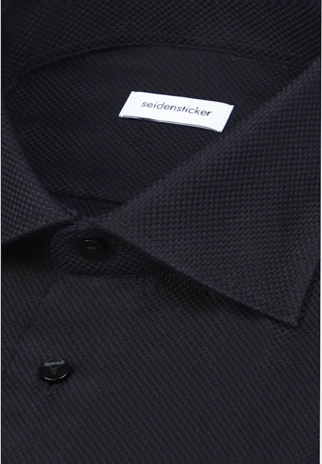 Shaped Business shirt Structure in Schwarz |  Seidensticker Onlineshop