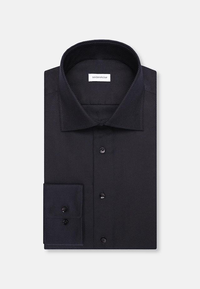 Shaped Business Hemd Struktur in Schwarz |  Seidensticker Onlineshop