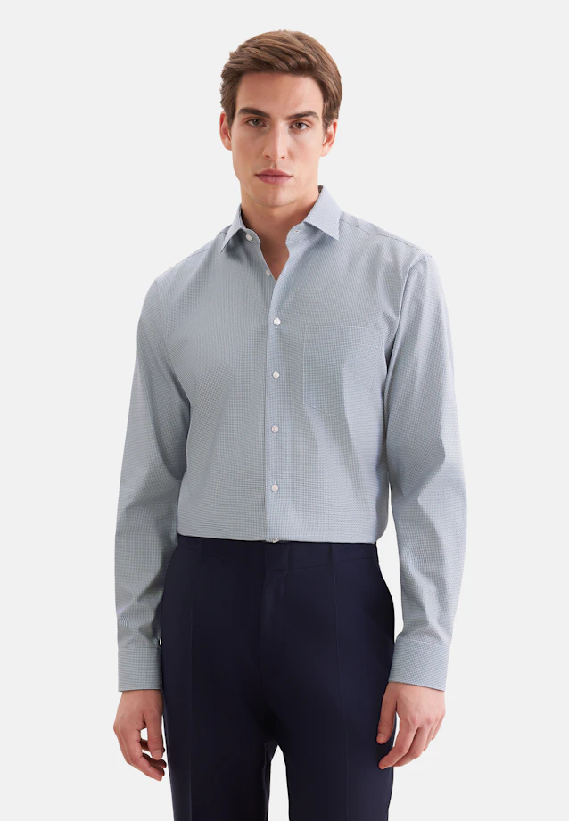 Regular Business shirt Print in Grün |  Seidensticker Onlineshop