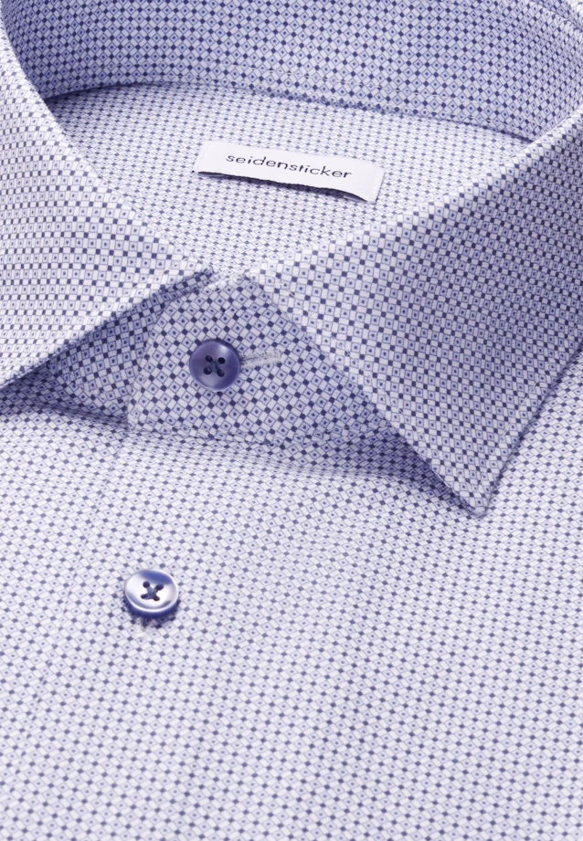 Regular Business shirt Print in Mittelblau |  Seidensticker Onlineshop