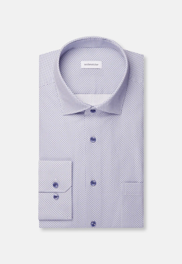 Regular Business shirt Print in Mittelblau |  Seidensticker Onlineshop