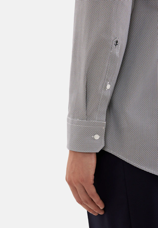 Regular Business shirt Print in Braun |  Seidensticker Onlineshop