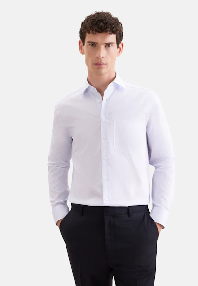 Comfort Business Hemd Druck in Hellblau |  Seidensticker Onlineshop