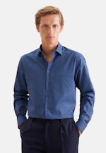 Regular Business shirt Print in Mittelblau |  Seidensticker Onlineshop