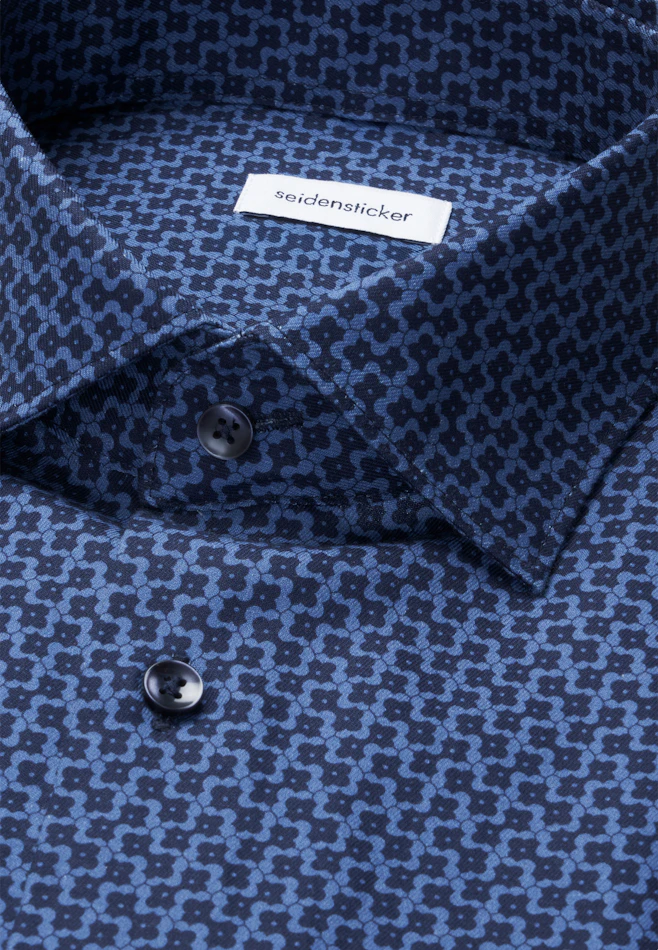 Regular Business shirt Print in Mittelblau | Seidensticker online shop
