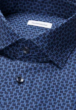 Regular Business shirt Print in Mittelblau |  Seidensticker Onlineshop