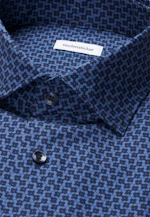 Regular Business Hemd Druck in Mittelblau |  Seidensticker Onlineshop