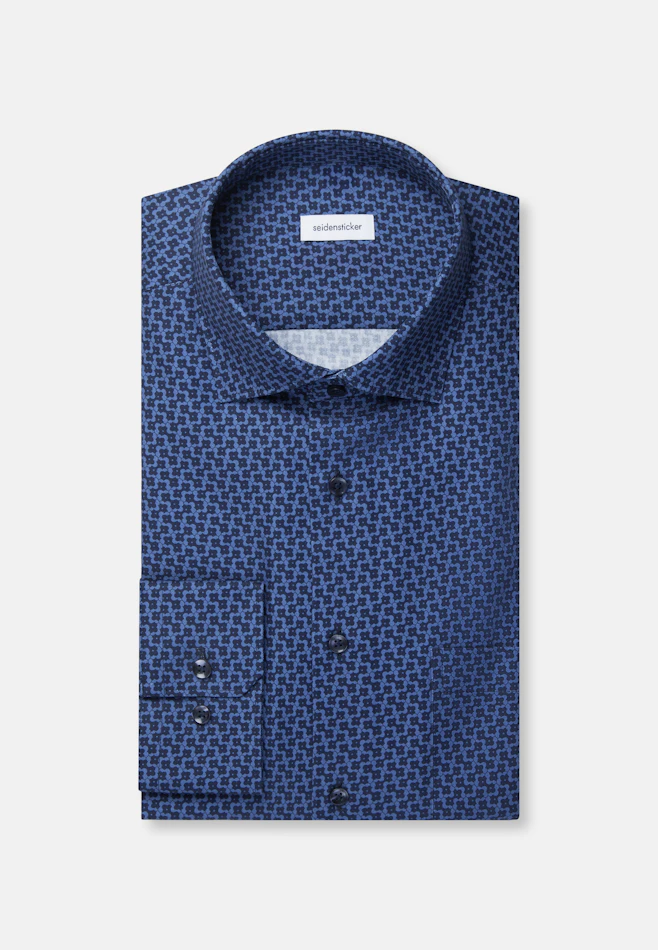 Regular Business shirt Print in Mittelblau | Seidensticker online shop