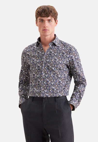 Shaped Business shirt Print in Braun |  Seidensticker Onlineshop