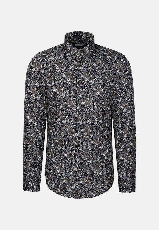 Shaped Business shirt Print in Braun |  Seidensticker Onlineshop