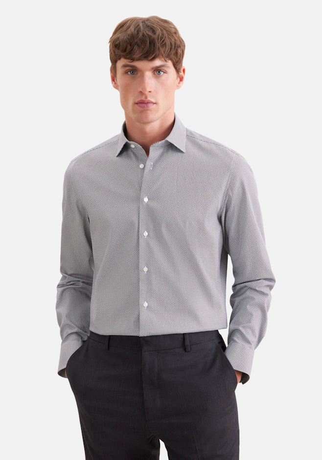 X-Slim Business Hemd Druck in Braun | Seidensticker Onlineshop