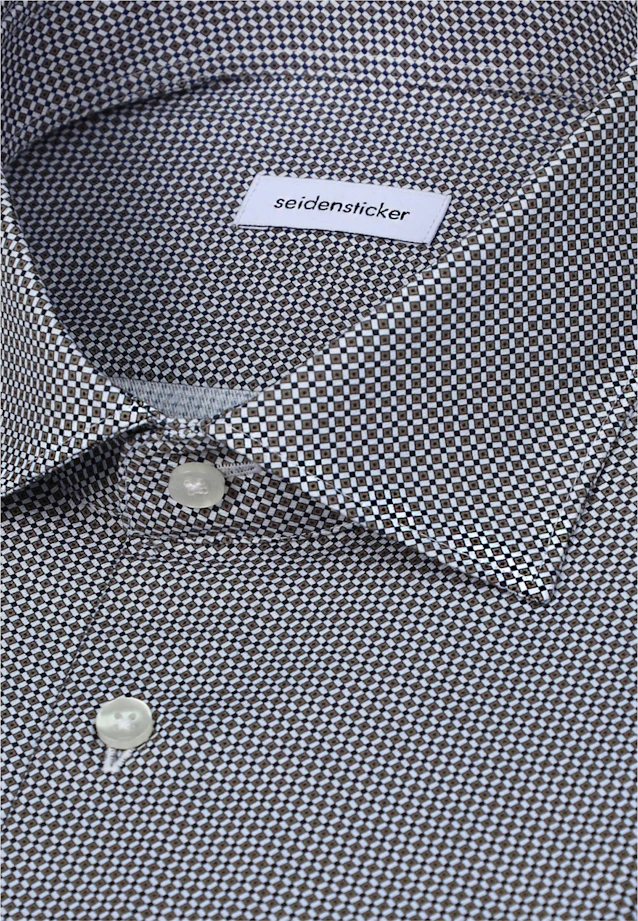 X-Slim Business Hemd Druck in Braun |  Seidensticker Onlineshop