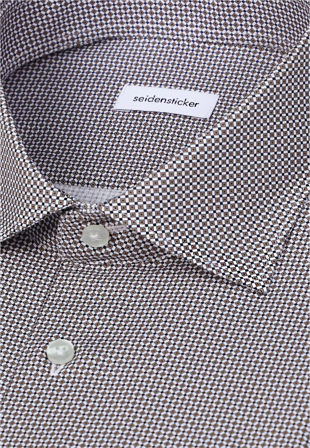 X-Slim Business shirt Print in Braun |  Seidensticker Onlineshop