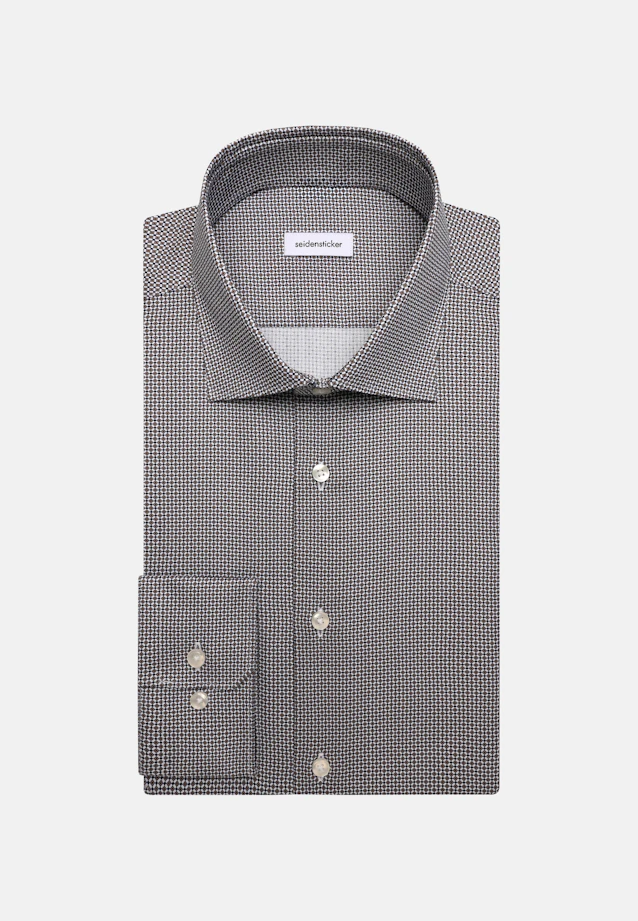 X-Slim Business shirt Print in Braun |  Seidensticker Onlineshop