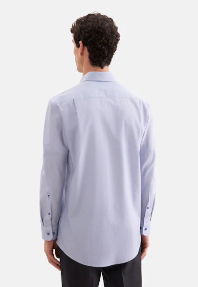 Comfort Business shirt Print in Mittelblau |  Seidensticker Onlineshop