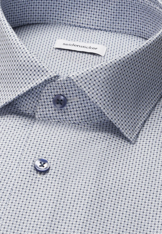 Comfort Business shirt Print in Mittelblau | Seidensticker online shop
