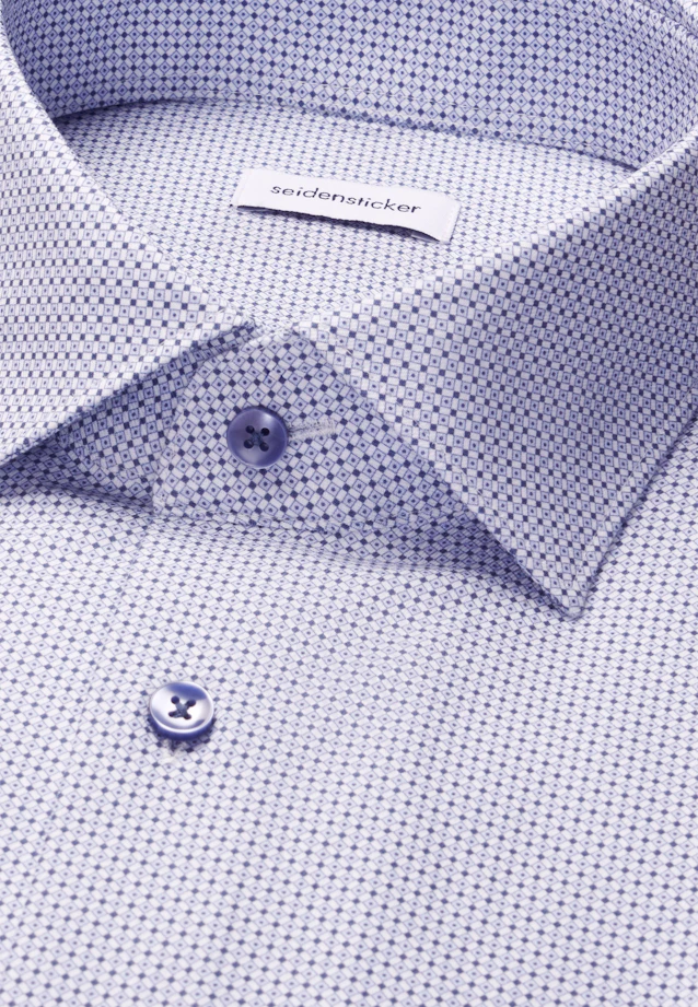 Comfort Business shirt Print in Mittelblau |  Seidensticker Onlineshop