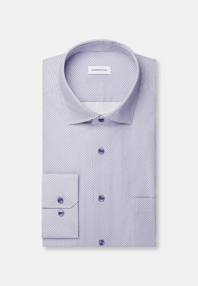 Comfort Business shirt Print in Mittelblau | Seidensticker online shop