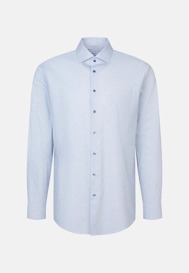Comfort Business shirt Print in Mittelblau |  Seidensticker Onlineshop