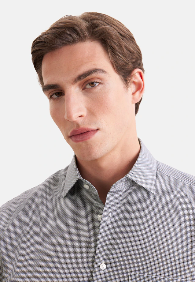 Comfort Business shirt Print in Braun |  Seidensticker Onlineshop