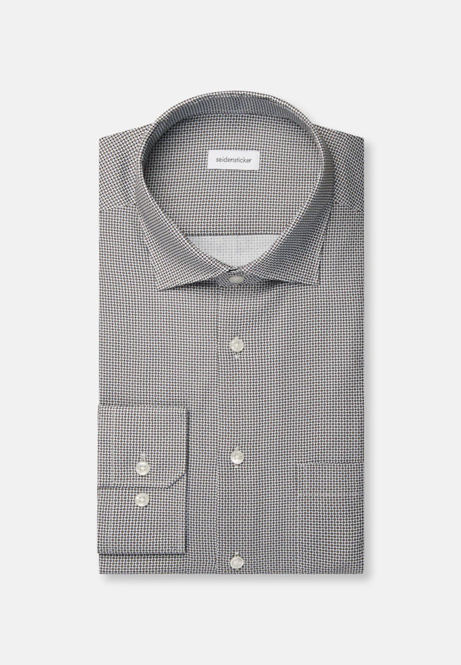 Comfort Business Hemd Druck in Braun | Seidensticker Onlineshop