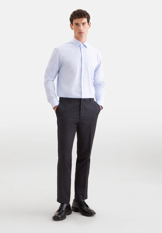 Comfort Business shirt Stripes in Mittelblau |  Seidensticker Onlineshop