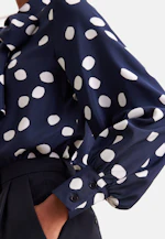 Satin tunic blouse with detachable bow tie in Dunkelblau |  Seidensticker Onlineshop