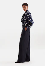 Satin tunic blouse with detachable bow tie in Dunkelblau |  Seidensticker Onlineshop