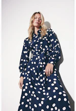 Satin tunic dress with tie belt in Dunkelblau |  Seidensticker Onlineshop