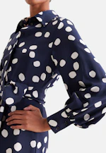 Satin tunic dress with tie belt in Dunkelblau |  Seidensticker Onlineshop
